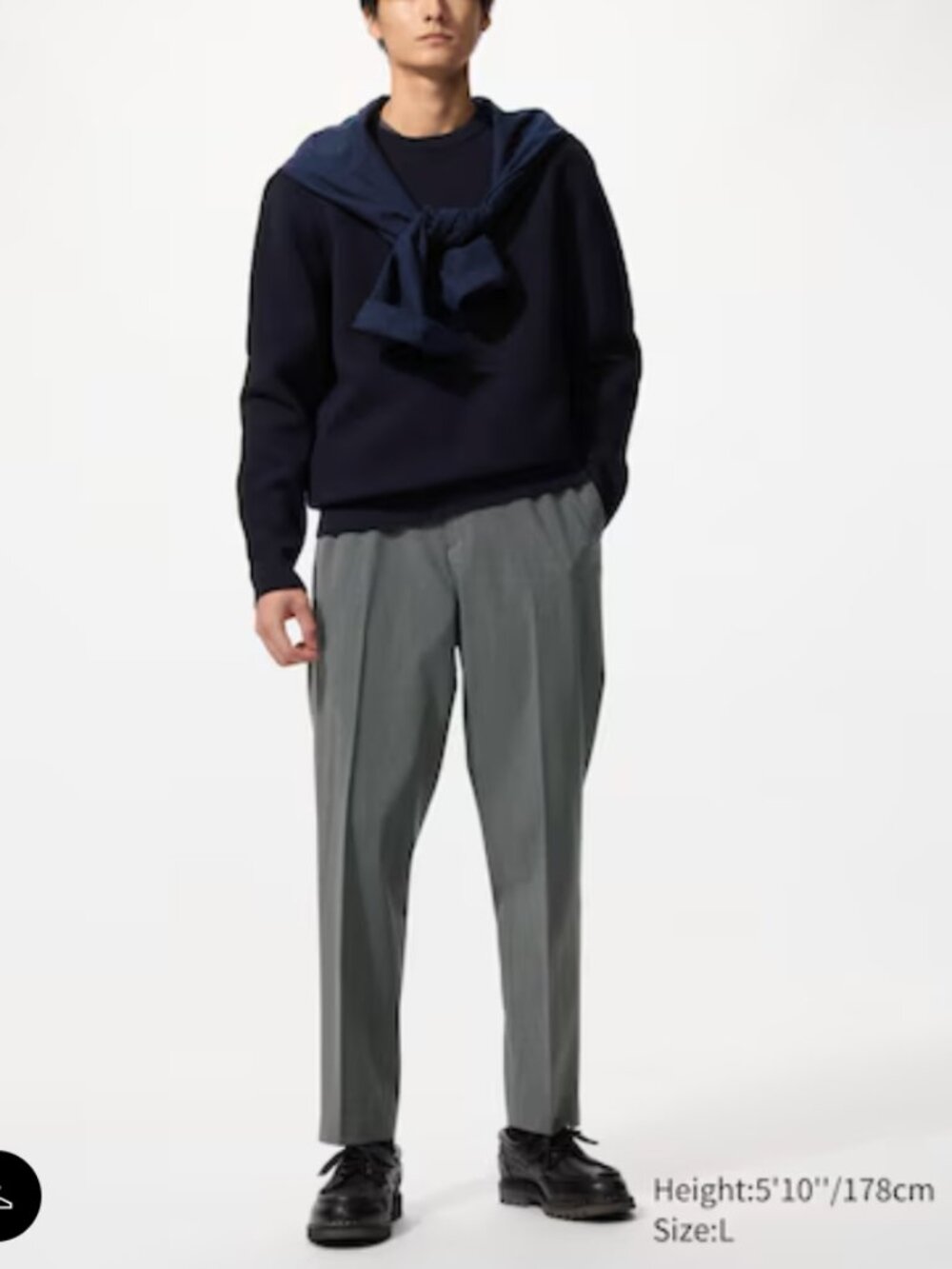 Uniqlo Dark gray stretch slim trouser  Smart Ankle Pants